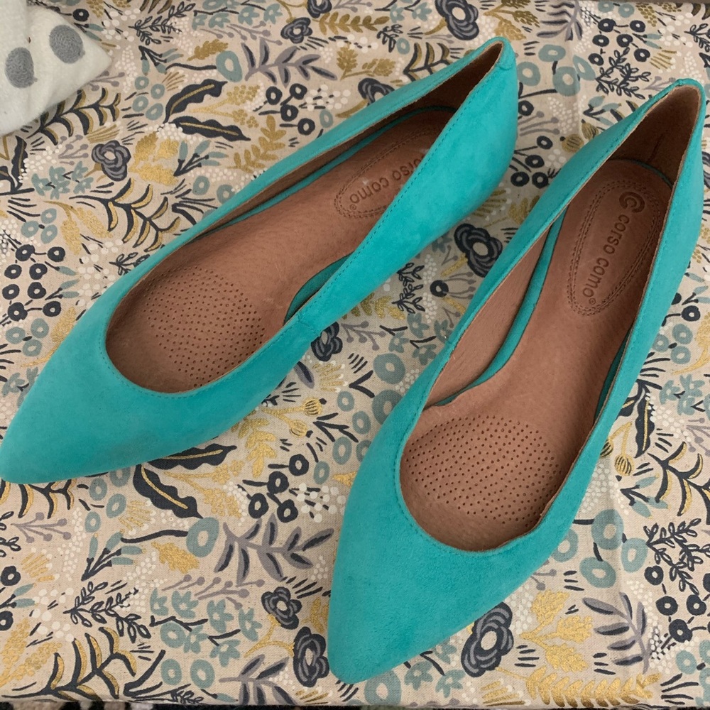 Cc Corso Como // Turquoise Suede Jullia Flat - 7.5